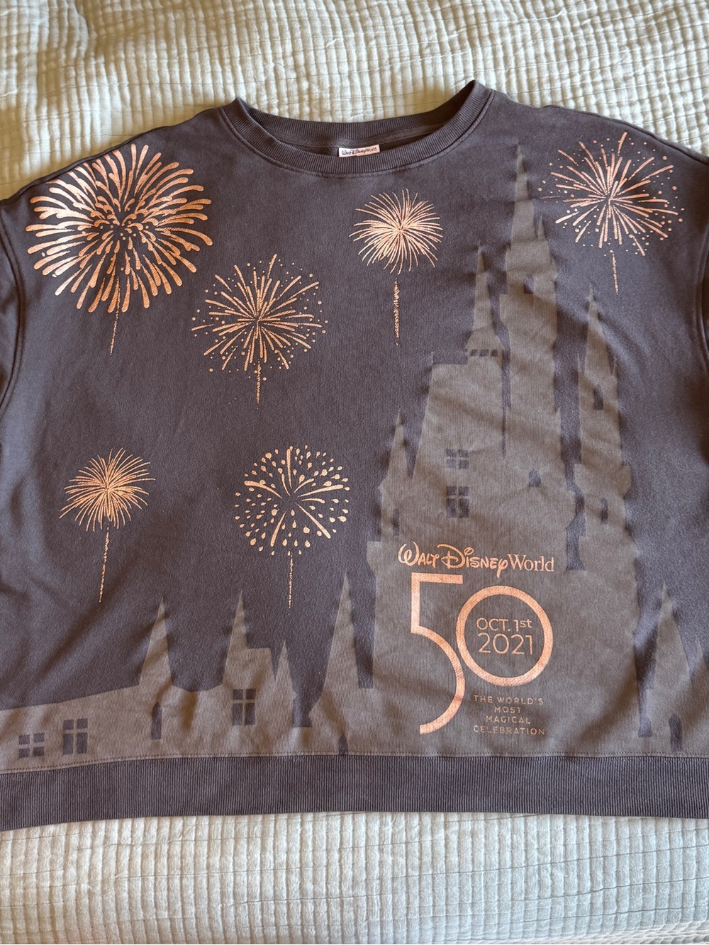Walt Disney World 50th Anniversary Cropped Sweatshirt / Woman’s XXXL